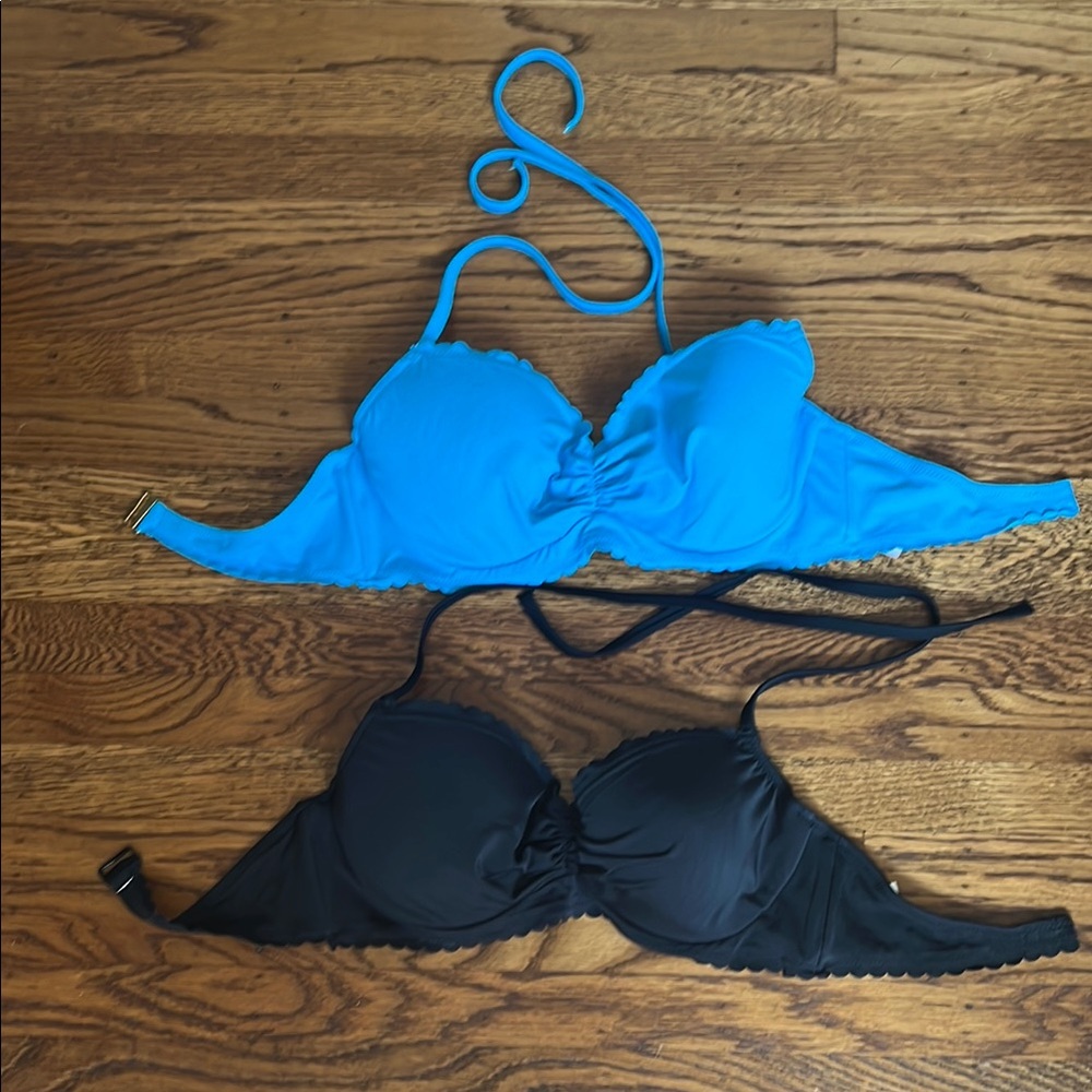 Sundaes Blue and Black Women's Swim Top Set —36DD 
Excellent condition